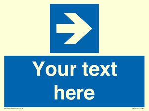 Custom Directional signage blue right arrow 